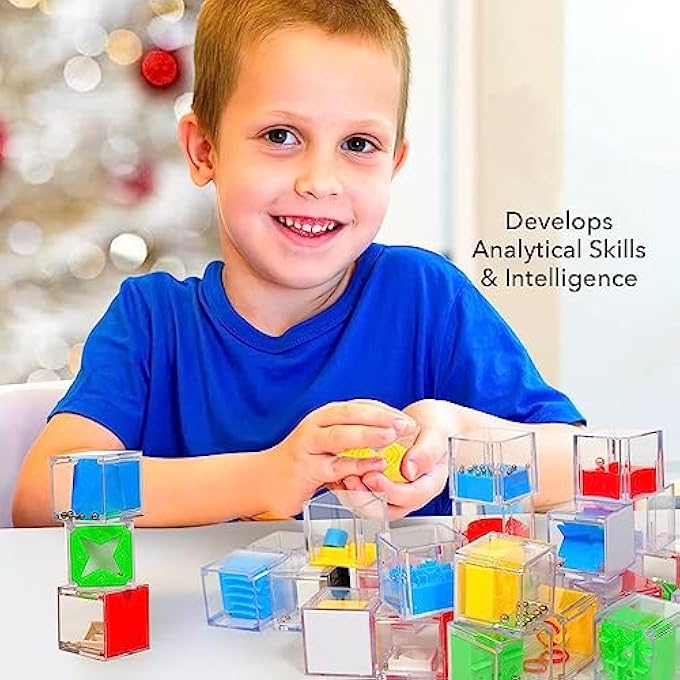 24 PCS BRAIN TEASER PUZZLE FOR BOYS, GIRLS, TEENS, PARTY FAVORS,MINI FIDGET PUZZLE BOX ASSORTED 3D CUBE BALANCE IQ MAZE CUBE, CHALLENGE DECOMPRESSION BIRTHDAY PARTY FAVORS GOODIE BAG FILLERS - Image 3